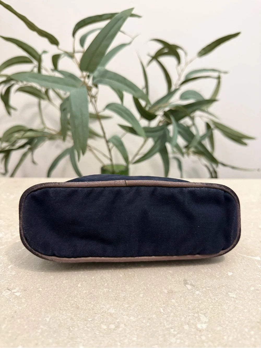 Hermes Bolide Pouch MM Navy Blue Canvas Travel Cosmetic Bag